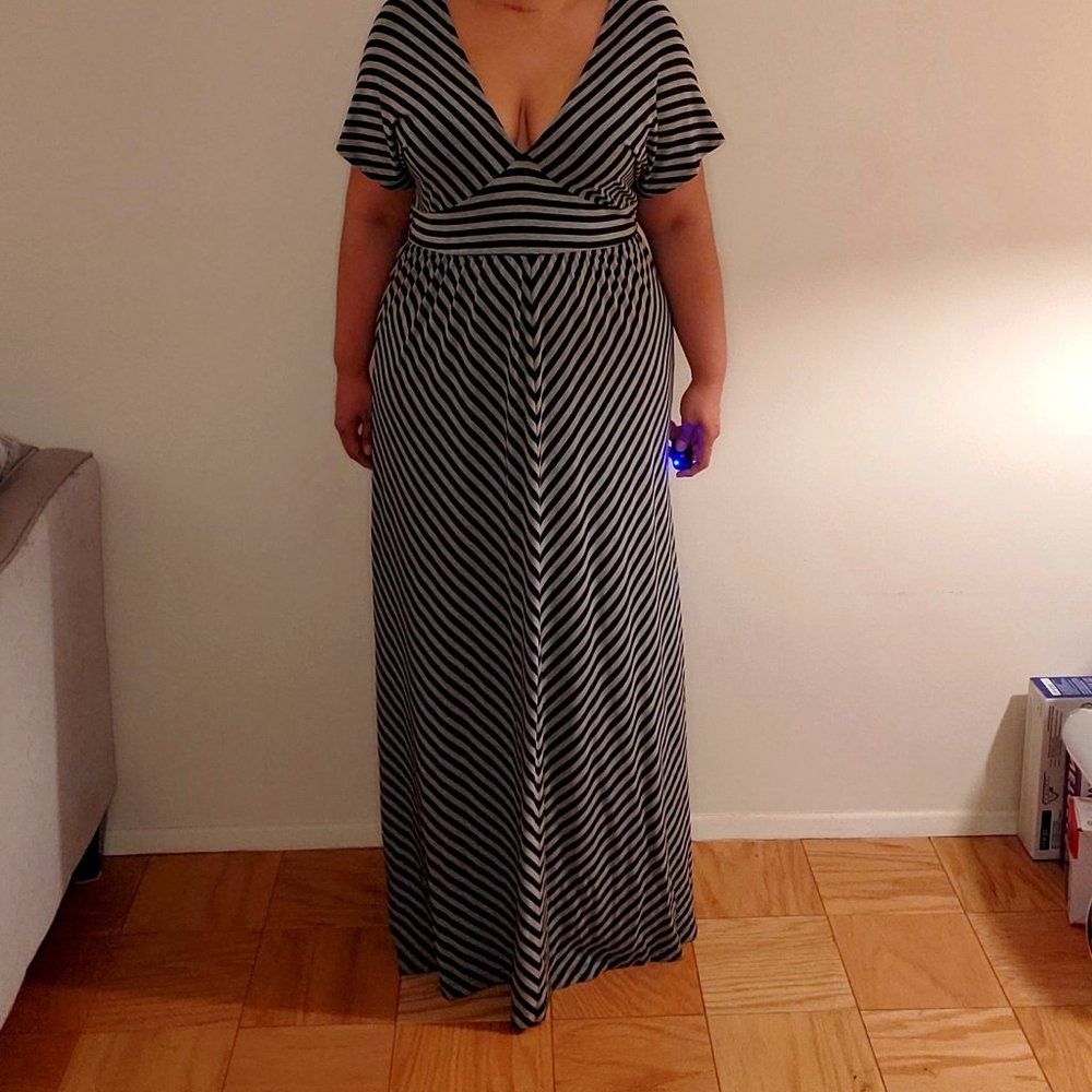 Black and Gray Maxi Dress